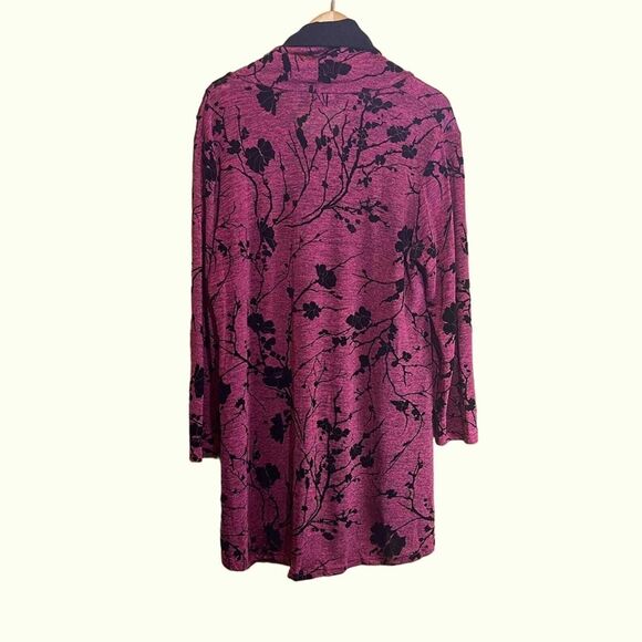 Creation Pull Over Cowl Neck Red and Black Velvet Tunic Top Size‎ XL - Picture 2 of 8